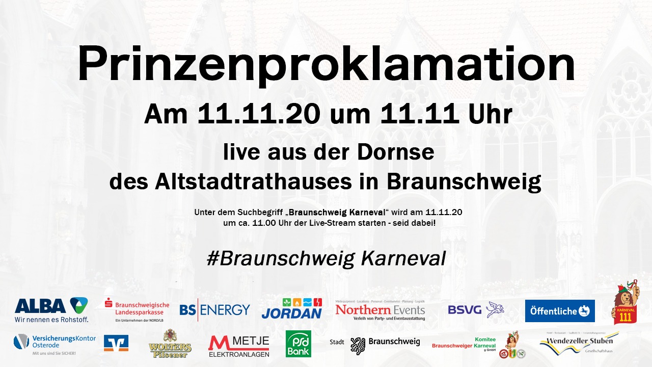 Sessionseröffnung und Prinzenproklamation 2020/21