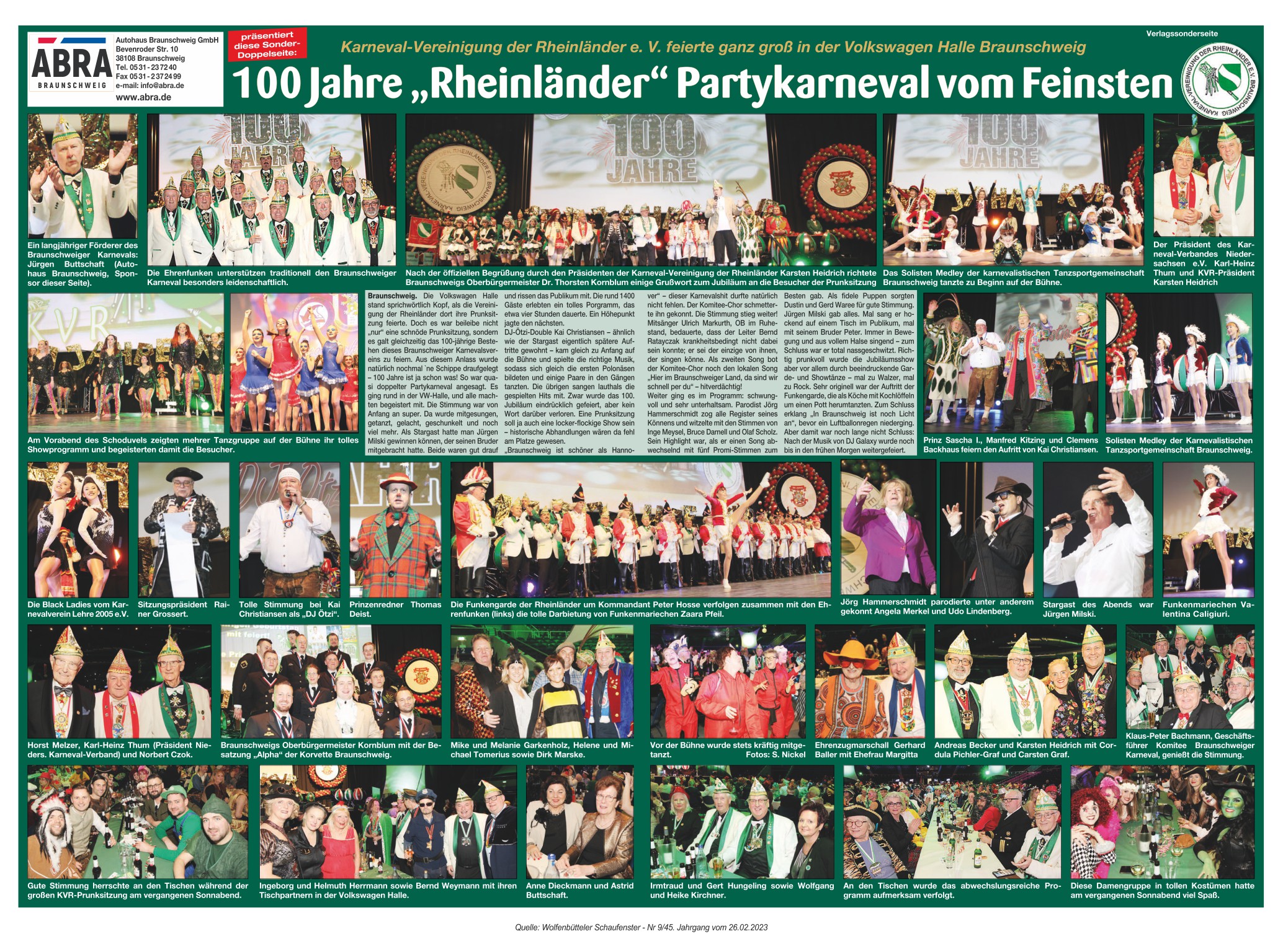 Jubiläumsprunksitzung in der Volkswagen Halle