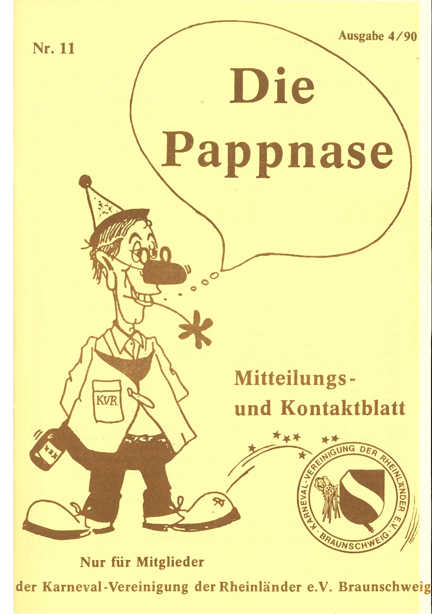 Pappnase Nr. 11 – Ausgabe 4 aus 1990