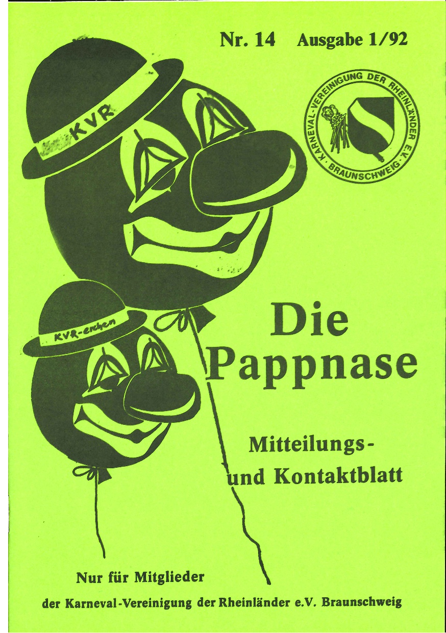 Pappnase Nr. 14 – Ausgabe 1 aus 1992