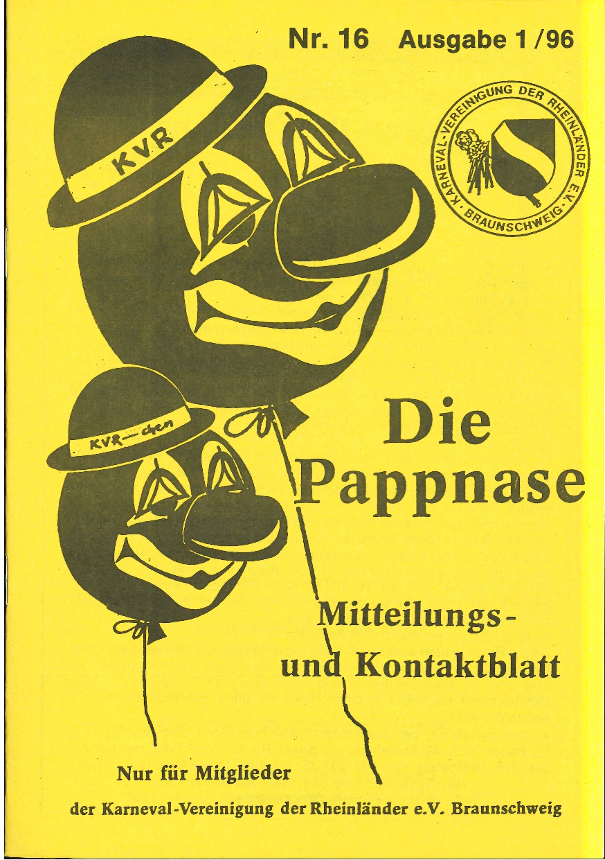 Pappnase Nr. 16 – Ausgabe 1 aus 1996