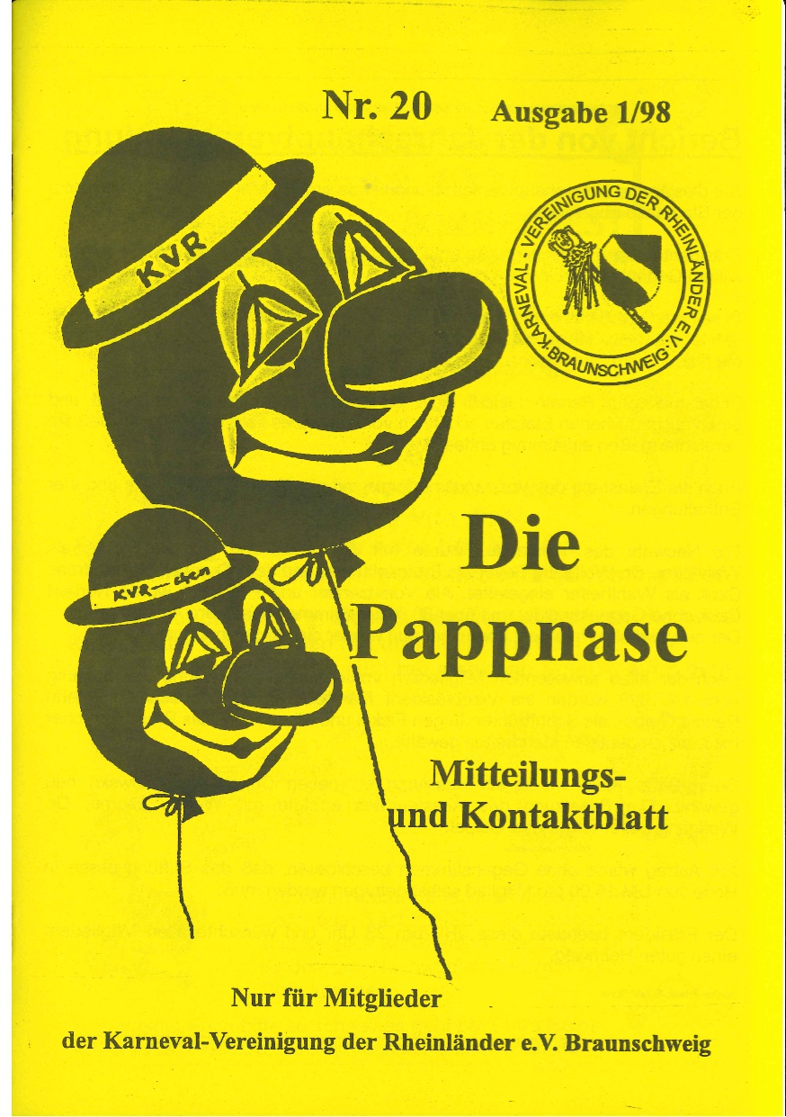Pappnase Nr. 20 – Ausgabe 1 aus 1998